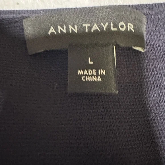 Ann Taylor Sleeveless Navy Blue Textured Dressy Top Size L NWOT - Picture 6 of 6